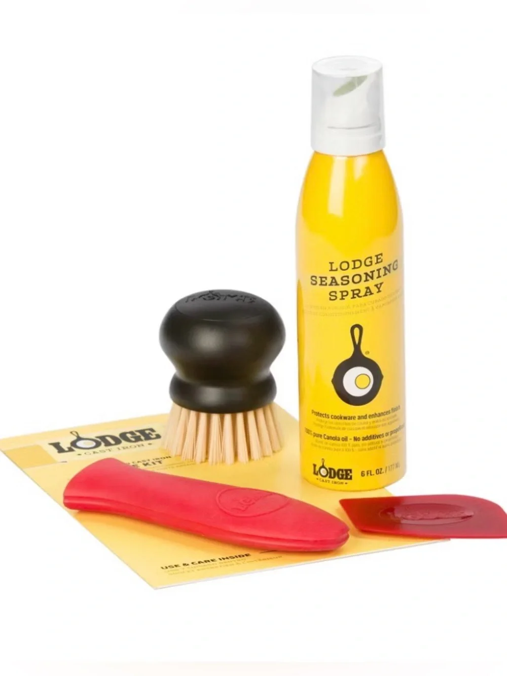 NEW Lodge 4pc Seasoned Cast Iron Care Kit